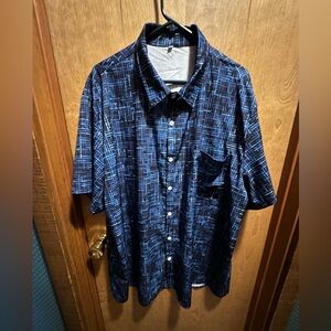 Men's Blue Patterned Shirt